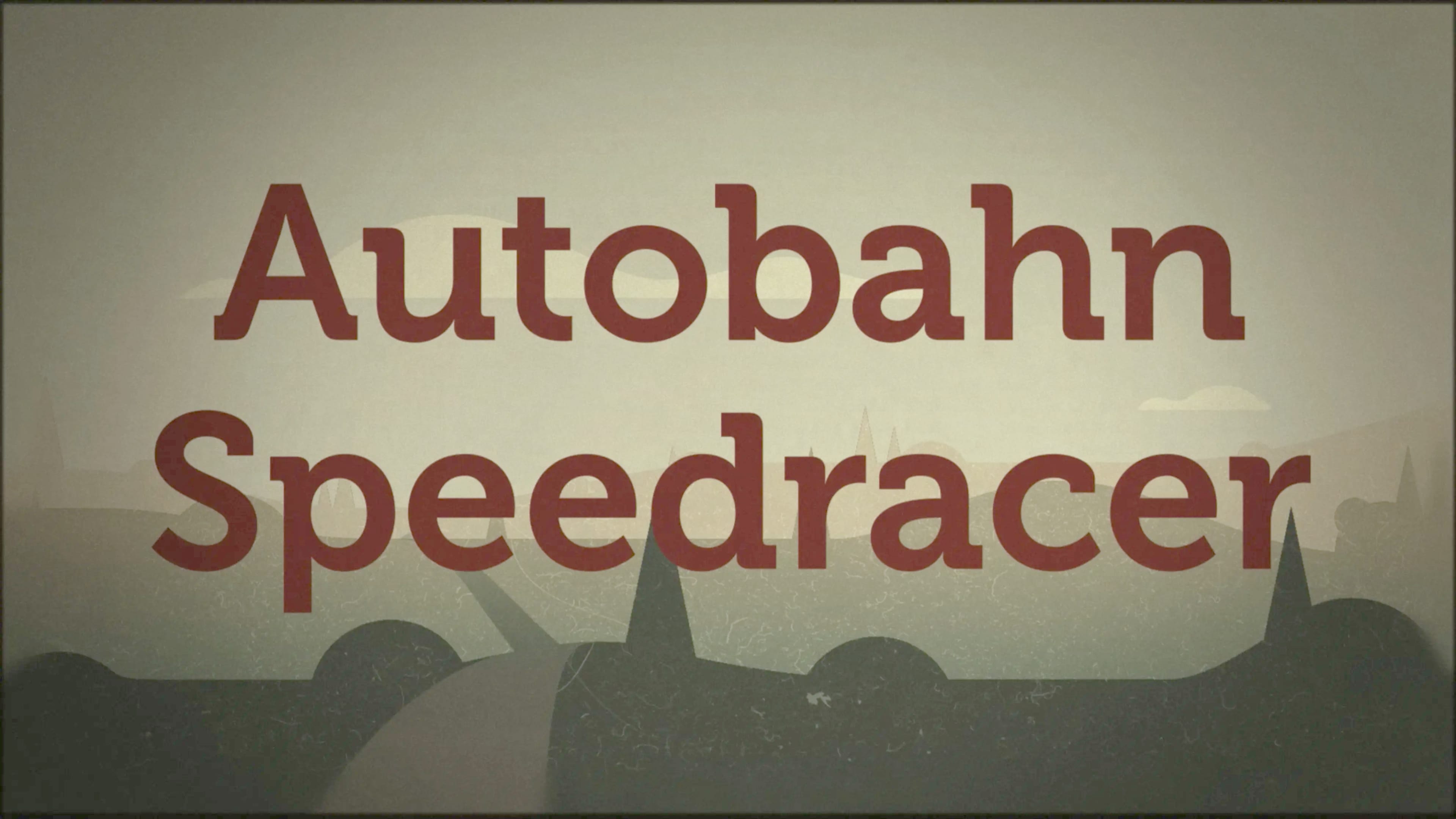 Zweite Szene der Speedracer-Animation: Visualisierung der Autobahn-Teststrecke und Vorbereitung des Rekordversuchs im Jahr 1938